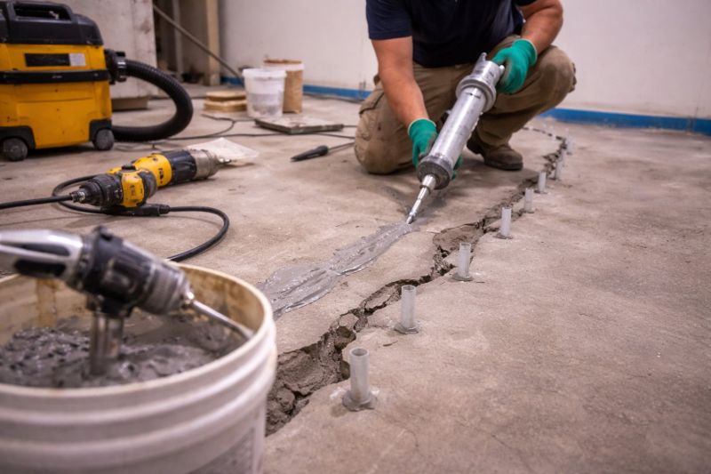 Cracked Basement Floor Repair in Canton, GA